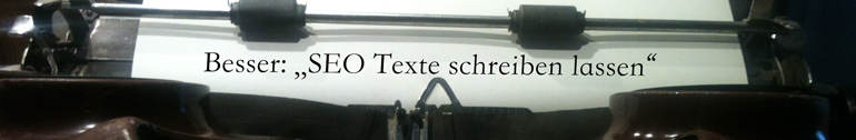Schreibmaschine mit dem Text: SEO Texte schreiben lassen