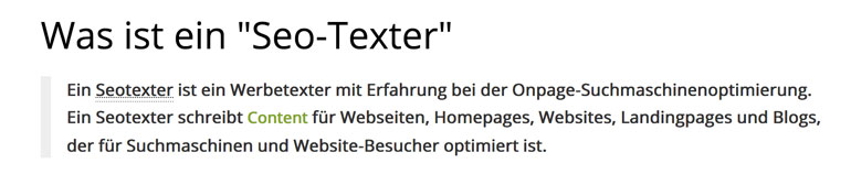 Seo Text Beispiel